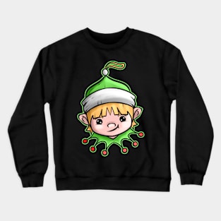 Kawaii Xmas Christmas Tree Ball Globe Kawaii Elf Christmas Crewneck Sweatshirt